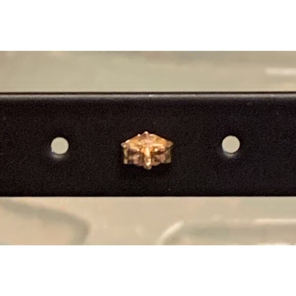 14K Yellow Gold and Cubic Zirconia Single Stud Earring - Picture 7 of 7